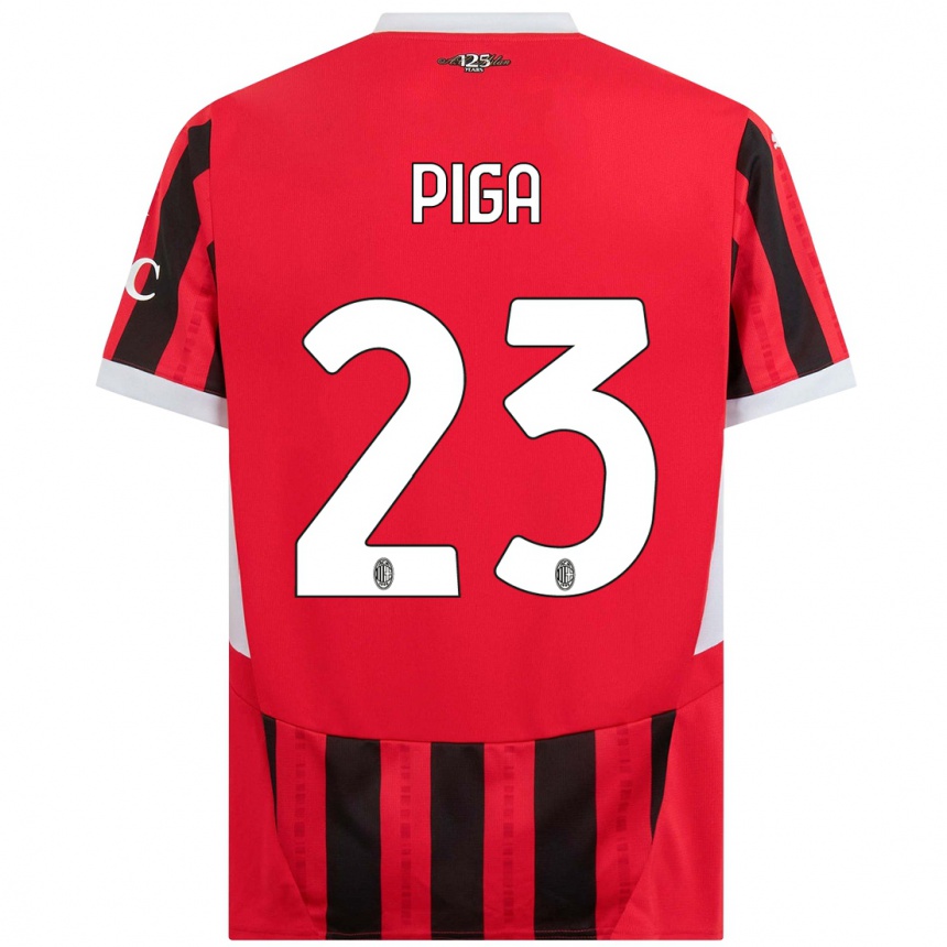 Women Football Julie Piga #23 Red Black Home Jersey 2024/25 T-Shirt Australia