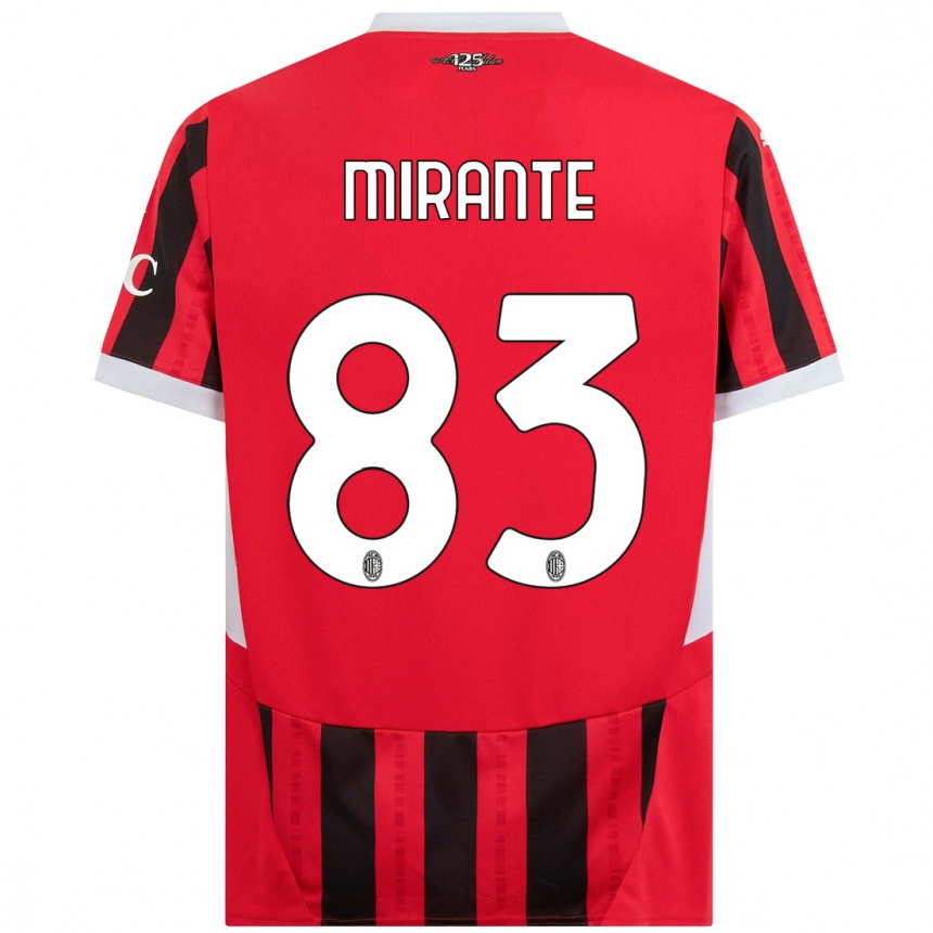 Women Football Antonio Mirante #83 Red Black Home Jersey 2024/25 T-Shirt Australia