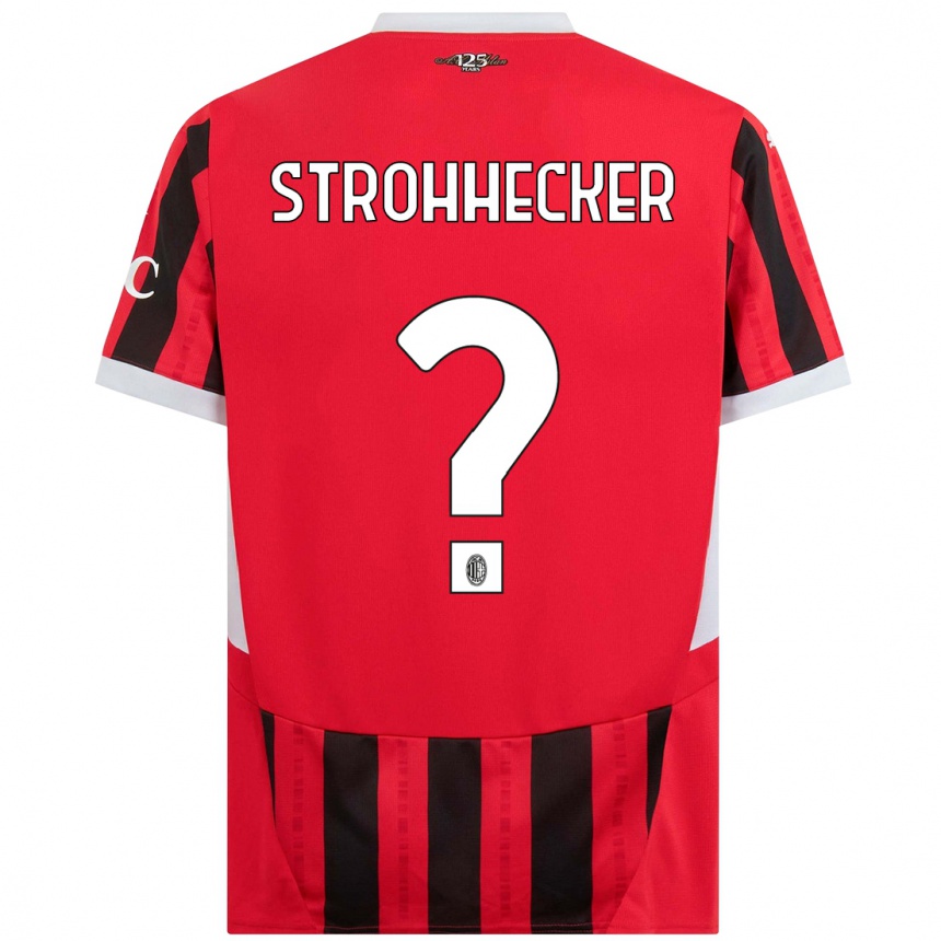 Women Football Riccardo Strohhecker #0 Red Black Home Jersey 2024/25 T-Shirt Australia