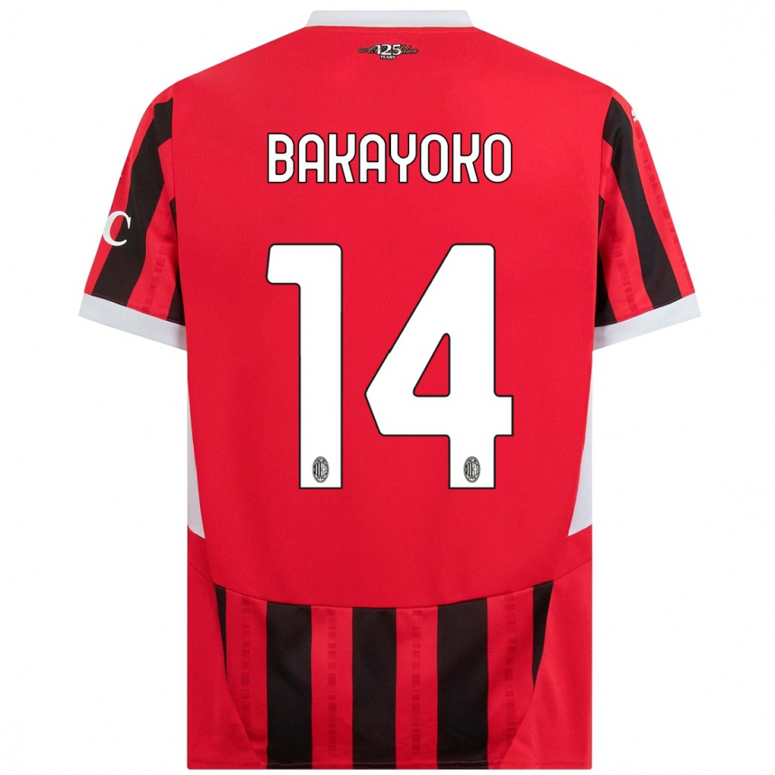 Women Football Tiemoue Bakayoko #14 Red Black Home Jersey 2024/25 T-Shirt Australia