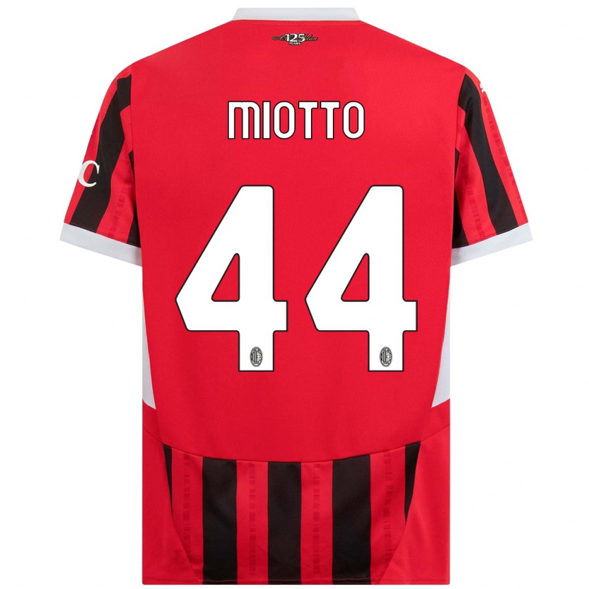 Women Football Giorgia Miotto #44 Red Black Home Jersey 2024/25 T-Shirt Australia