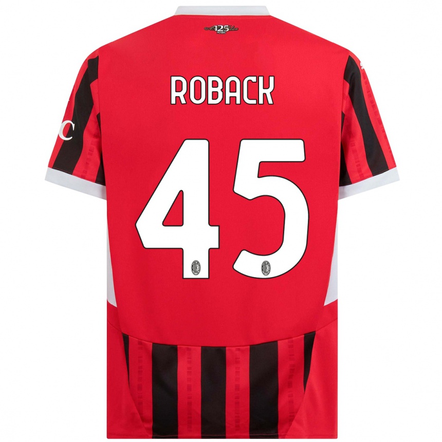 Women Football Emil Roback #45 Red Black Home Jersey 2024/25 T-Shirt Australia