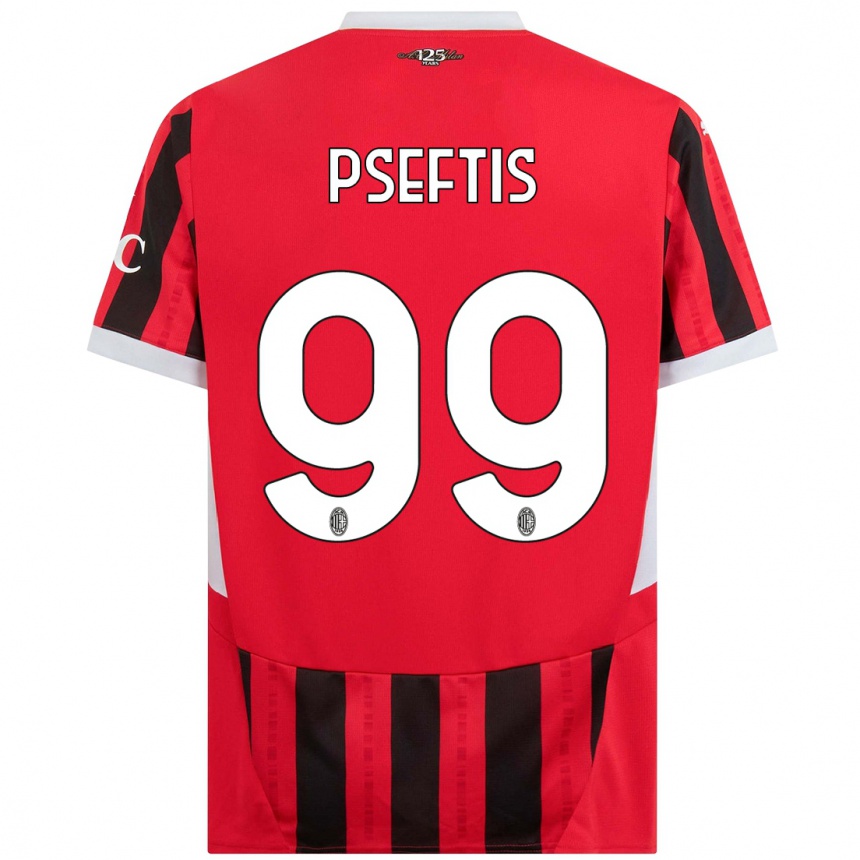 Women Football Fotios Pseftis #99 Red Black Home Jersey 2024/25 T-Shirt Australia