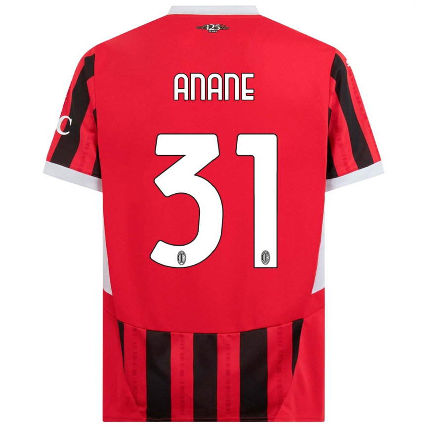 Women Football Emmanuel Anane #31 Red Black Home Jersey 2024/25 T-Shirt Australia