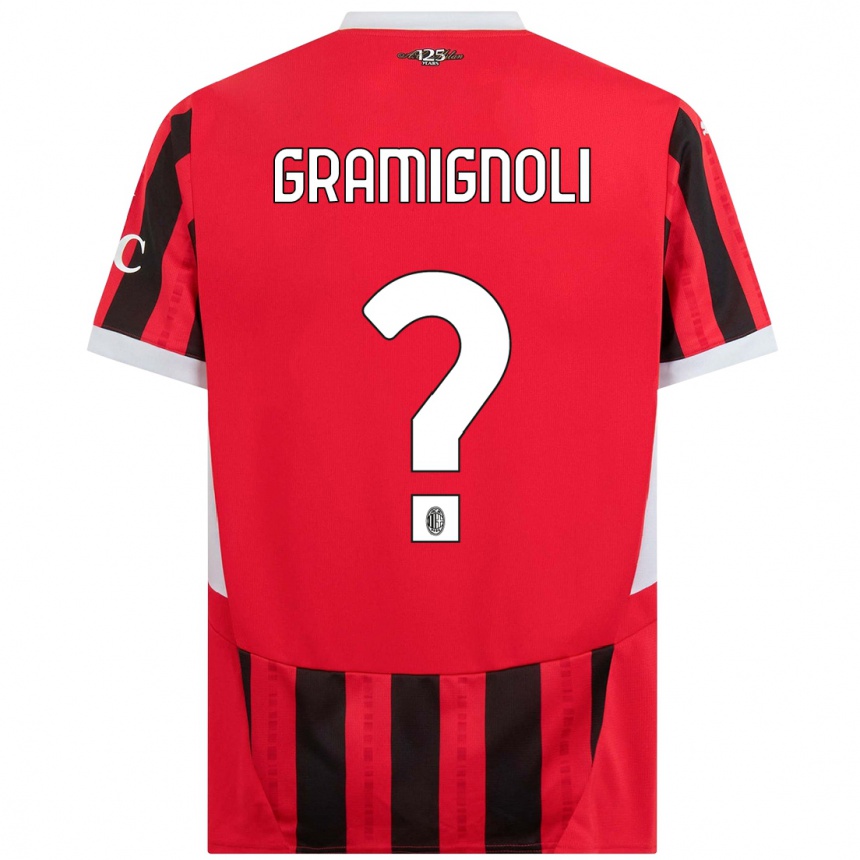 Women Football Luca Gramignoli #0 Red Black Home Jersey 2024/25 T-Shirt Australia