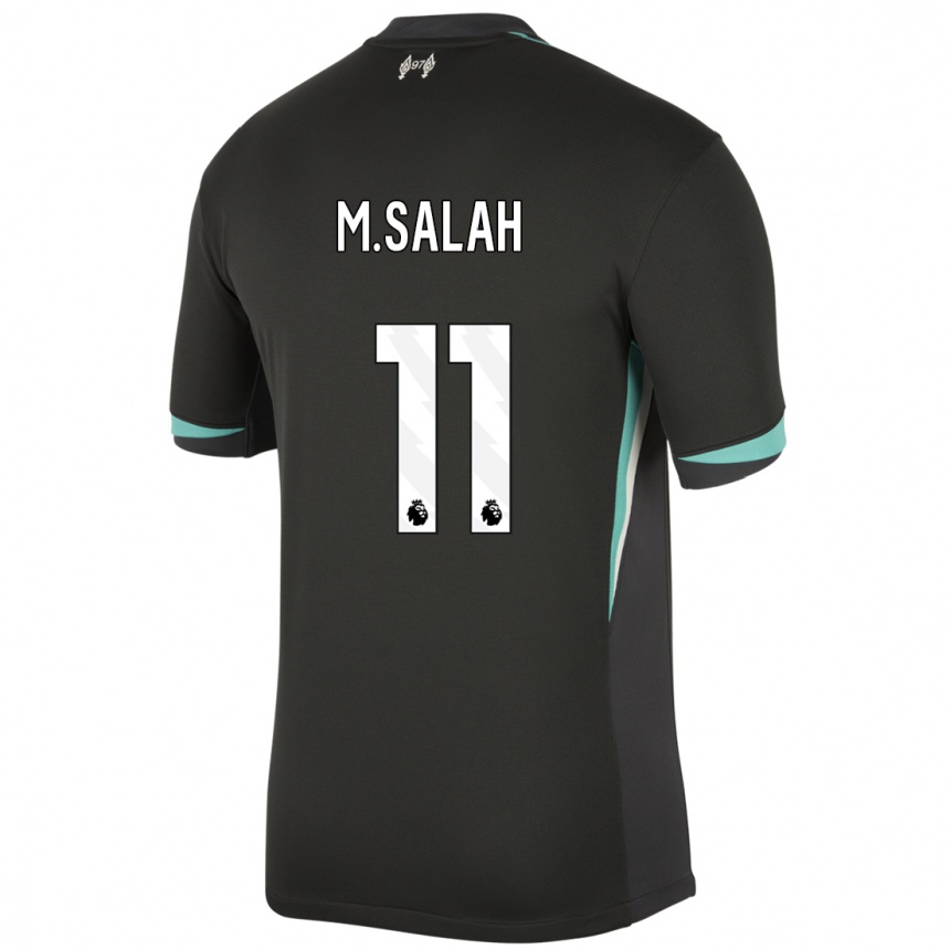 Women Football Mohamed Salah #11 Black Anthracite White Away Jersey 2024/25 T-Shirt Australia