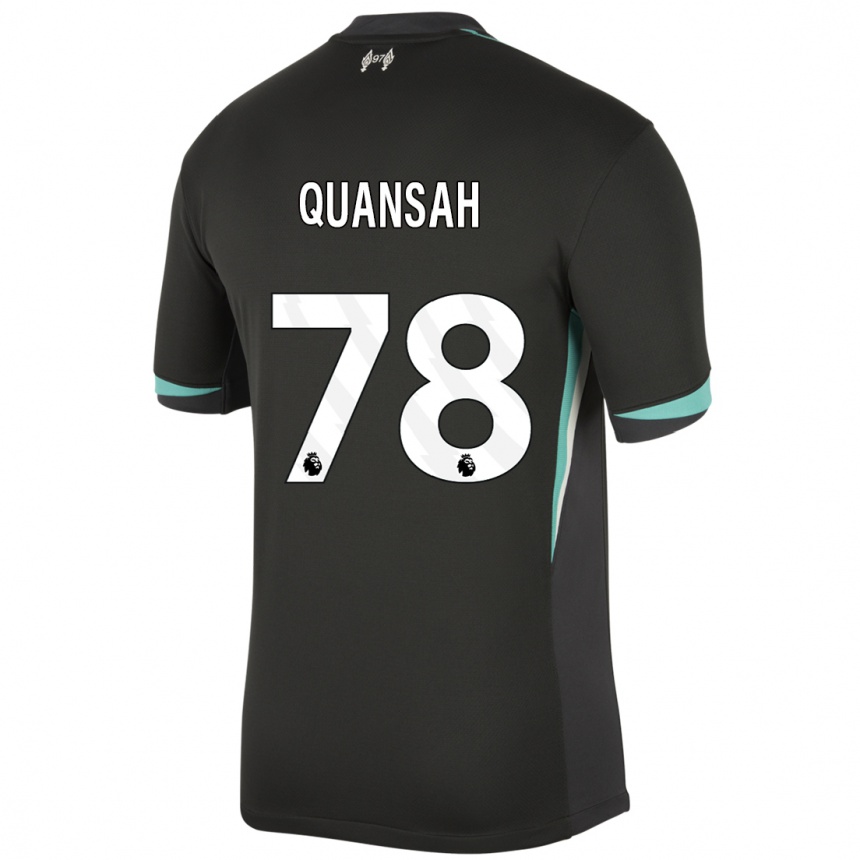 Women Football Jarell Quansah #78 Black Anthracite White Away Jersey 2024/25 T-Shirt Australia