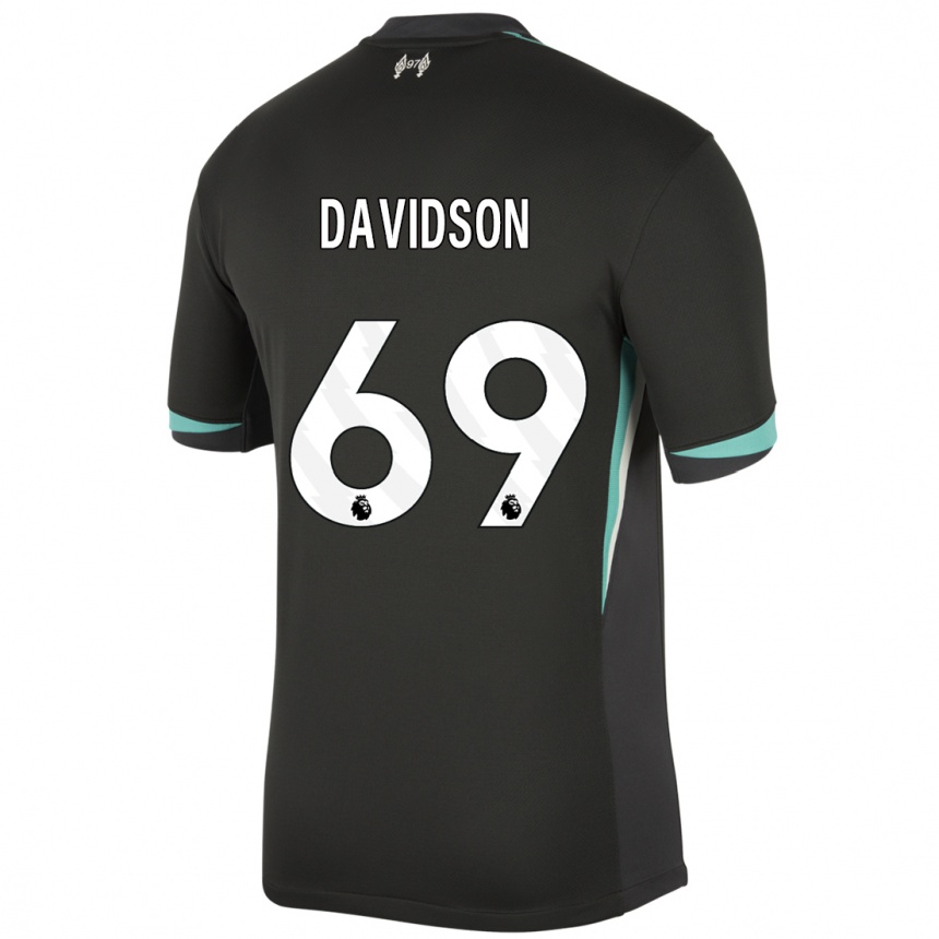 Women Football Josh Davidson #69 Black Anthracite White Away Jersey 2024/25 T-Shirt Australia