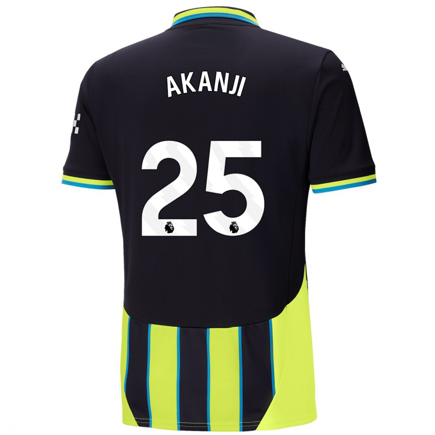 Women Football Manuel Akanji #25 Blue Yellow Away Jersey 2024/25 T-Shirt Australia