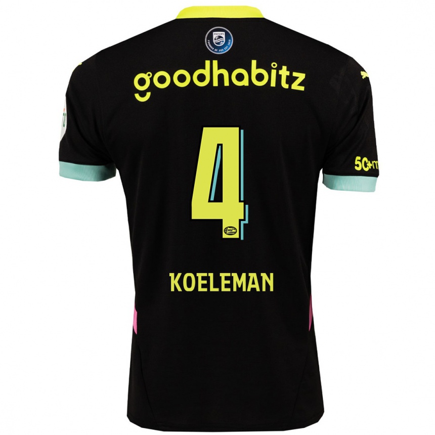 Women Football Senna Koeleman #4 Black Yellow Away Jersey 2024/25 T-Shirt Australia