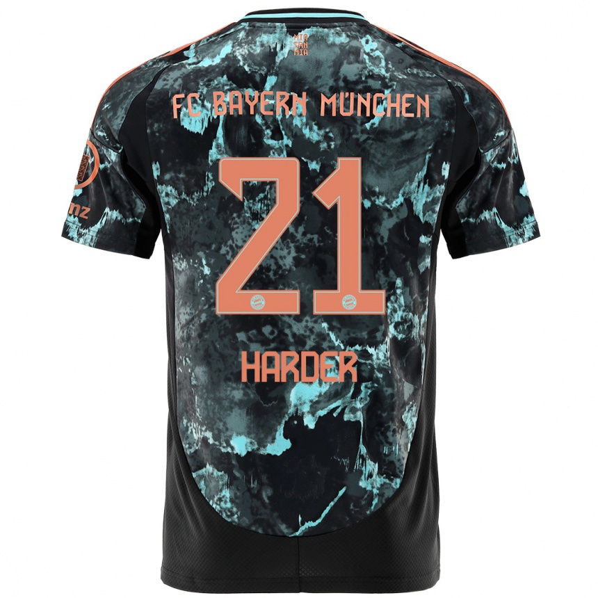 Women Football Pernille Harder #21 Black Away Jersey 2024/25 T-Shirt Australia