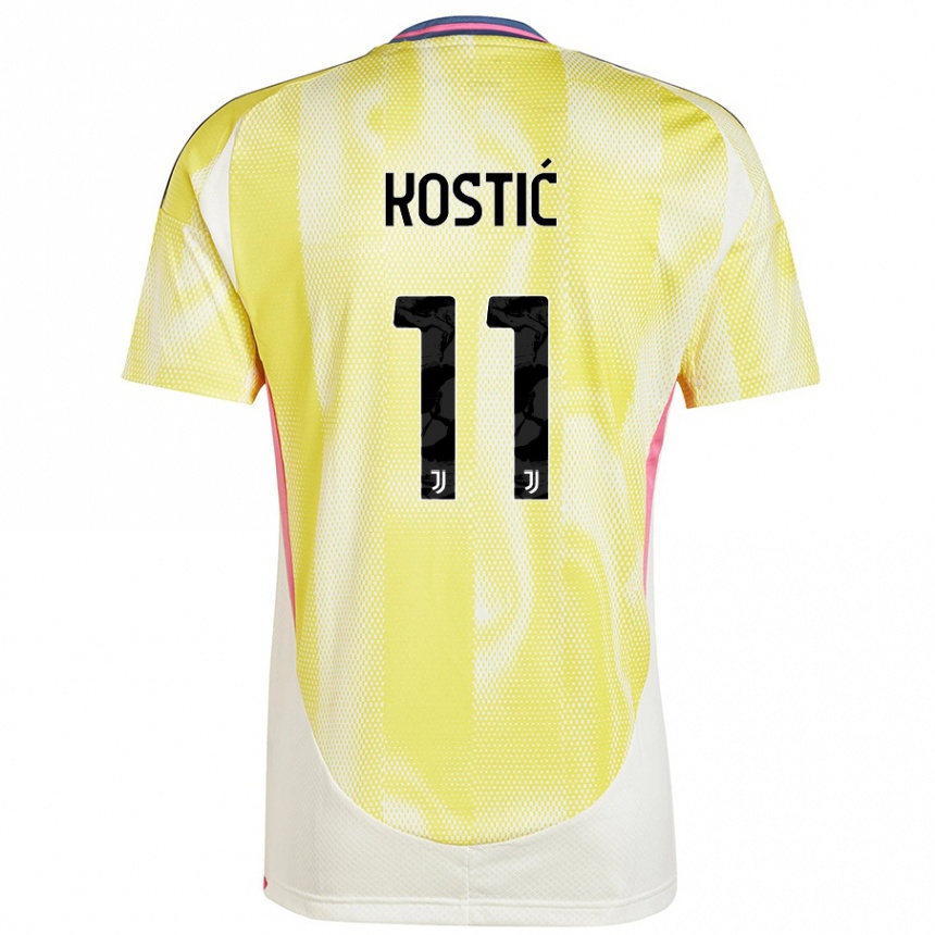 Women Football Filip Kostic #11 Solar Yellow Away Jersey 2024/25 T-Shirt Australia