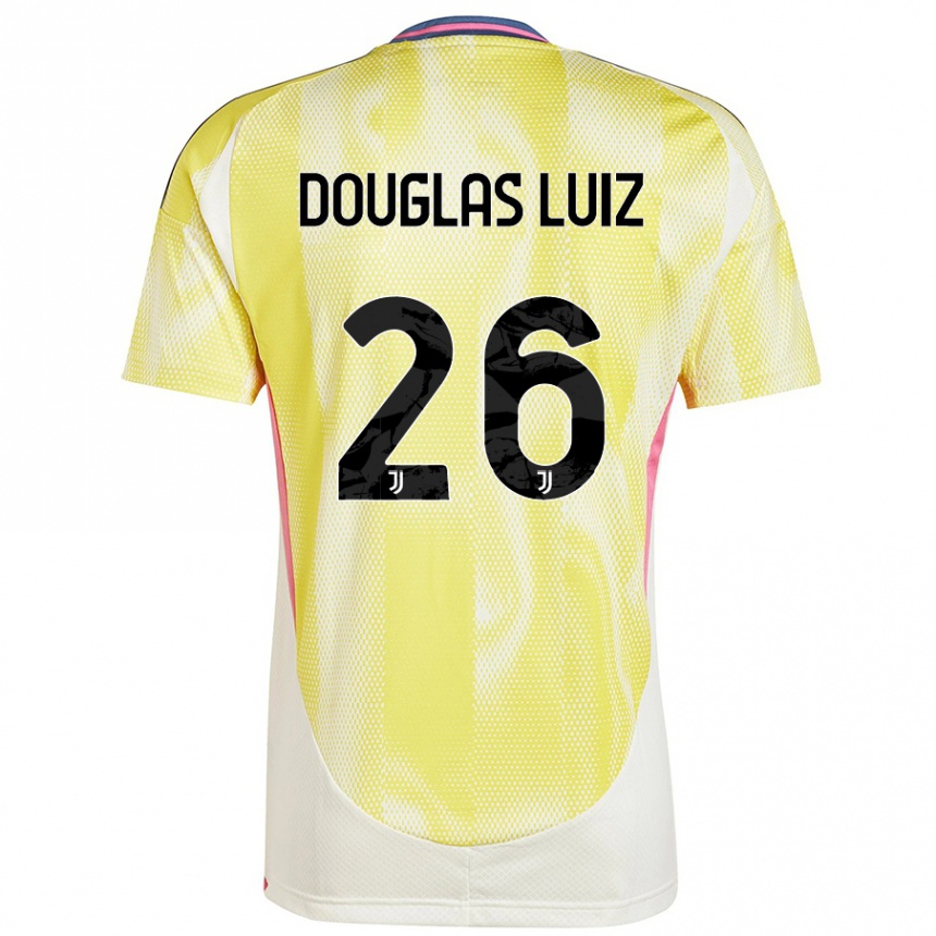 Women Football Douglas Luiz #26 Solar Yellow Away Jersey 2024/25 T-Shirt Australia