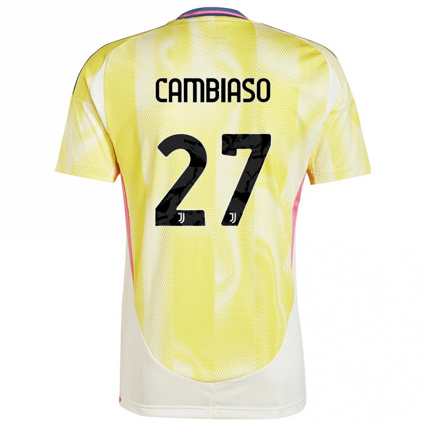 Women Football Andrea Cambiaso #27 Solar Yellow Away Jersey 2024/25 T-Shirt Australia