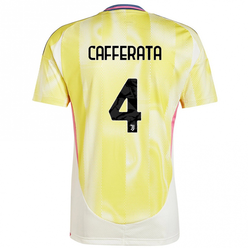 Women Football Federica Cafferata #4 Solar Yellow Away Jersey 2024/25 T-Shirt Australia