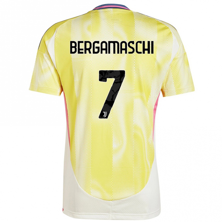 Women Football Valentina Bergamaschi #7 Solar Yellow Away Jersey 2024/25 T-Shirt Australia