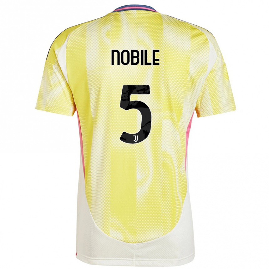 Women Football Riccardo Nobile #5 Solar Yellow Away Jersey 2024/25 T-Shirt Australia