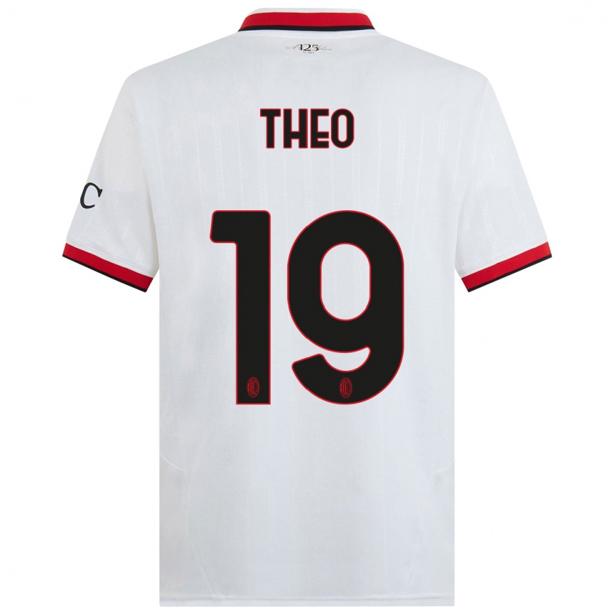 Women Football Theo Hernandez #19 White Black Red Away Jersey 2024/25 T-Shirt Australia