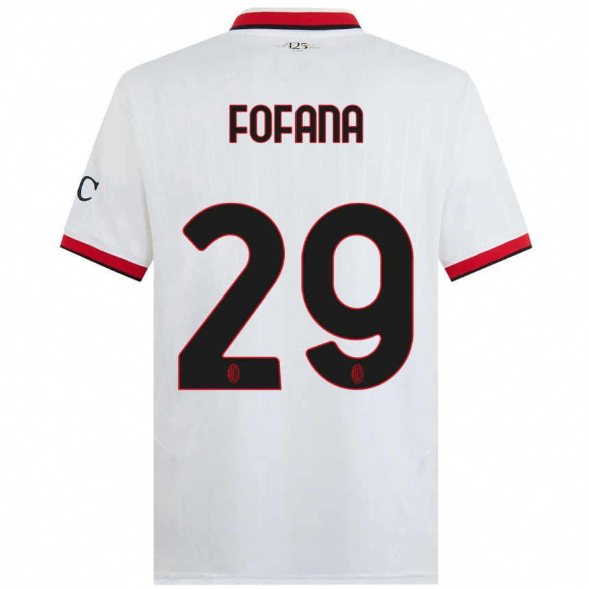 Women Football Youssouf Fofana #29 White Black Red Away Jersey 2024/25 T-Shirt Australia