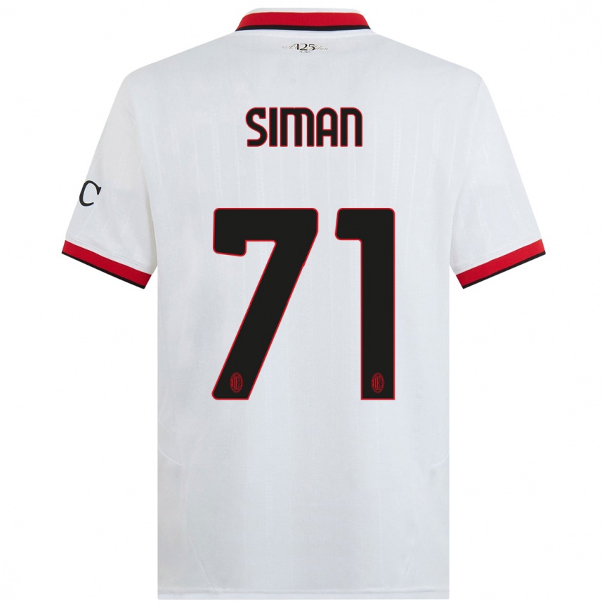 Women Football Alexandru Șiman #71 White Black Red Away Jersey 2024/25 T-Shirt Australia