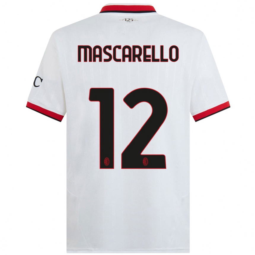 Women Football Marta Mascarello #12 White Black Red Away Jersey 2024/25 T-Shirt Australia