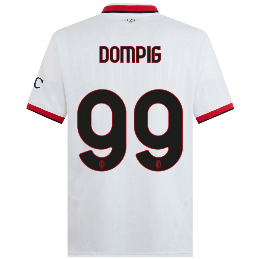 Women Football Chanté Dompig #99 White Black Red Away Jersey 2024/25 T-Shirt Australia