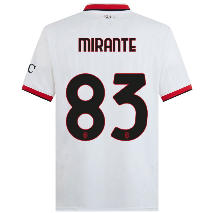 Women Football Antonio Mirante #83 White Black Red Away Jersey 2024/25 T-Shirt Australia