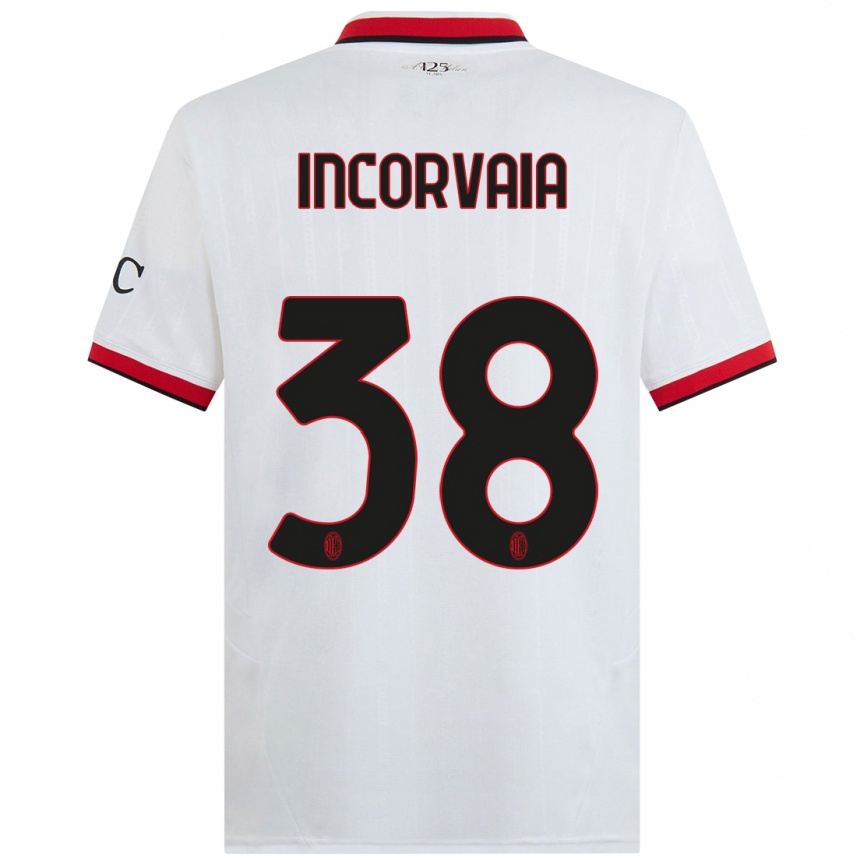 Women Football Giovanni Incorvaia #38 White Black Red Away Jersey 2024/25 T-Shirt Australia