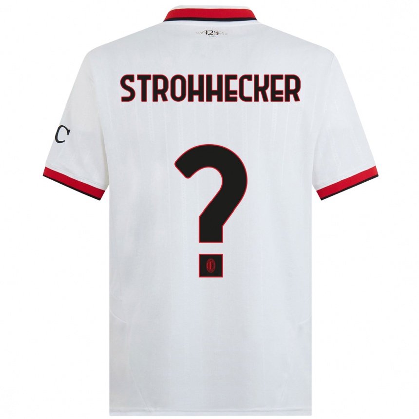 Women Football Riccardo Strohhecker #0 White Black Red Away Jersey 2024/25 T-Shirt Australia