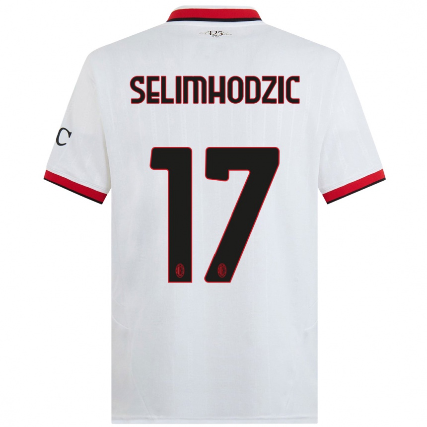 Women Football Noa Selimhodzic #17 White Black Red Away Jersey 2024/25 T-Shirt Australia