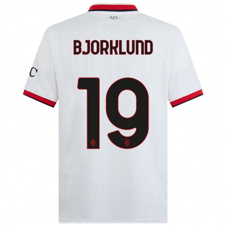 Women Football Lukas Bjorklund #19 White Black Red Away Jersey 2024/25 T-Shirt Australia