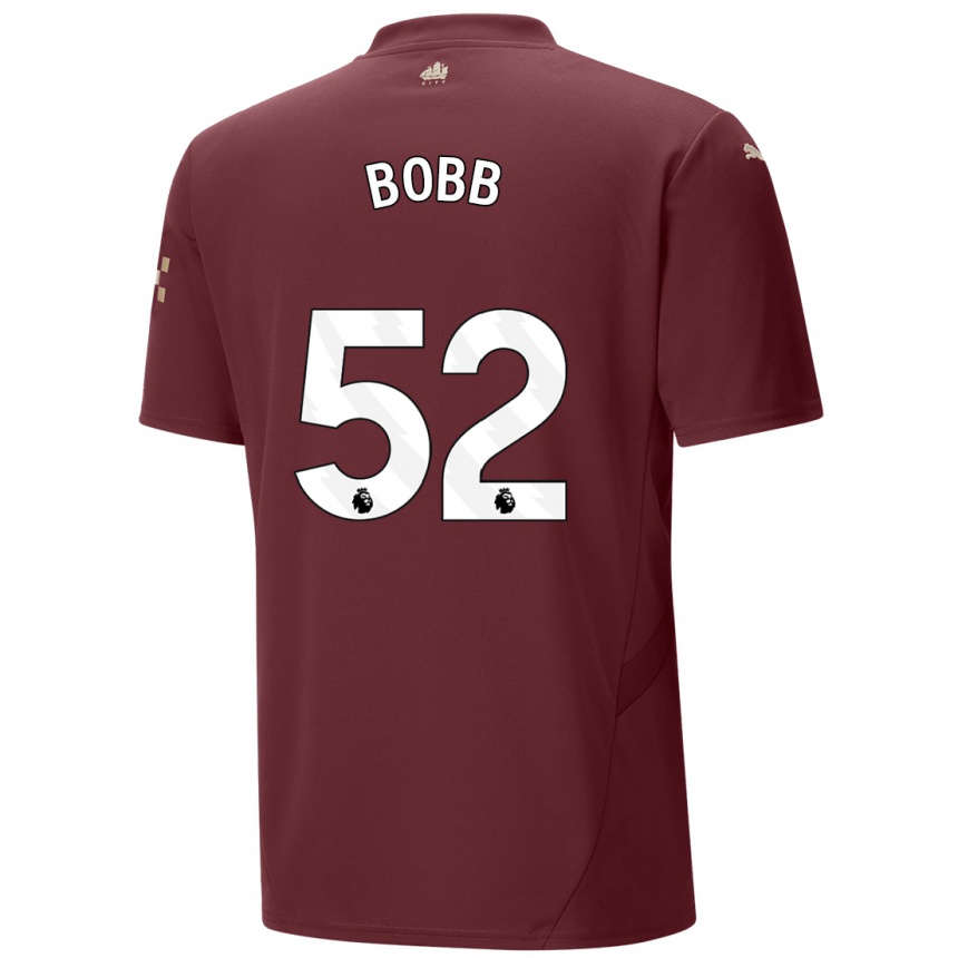 Women Football Oscar Bobb #52 Maroon Third Jersey 2024/25 T-Shirt Australia