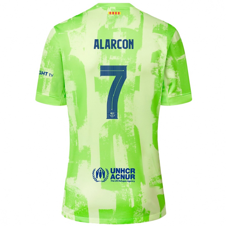 Women Football Angel Alarcon #7 Lime Third Jersey 2024/25 T-Shirt Australia