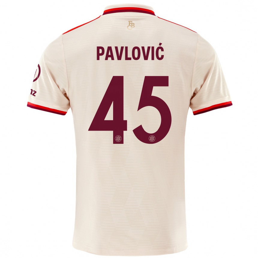 Women Football Aleksandar Pavlovic #45 Linen Third Jersey 2024/25 T-Shirt Australia