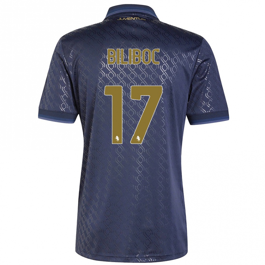 Women Football Lorenzo Biliboc #17 Navy Blue Third Jersey 2024/25 T-Shirt Australia