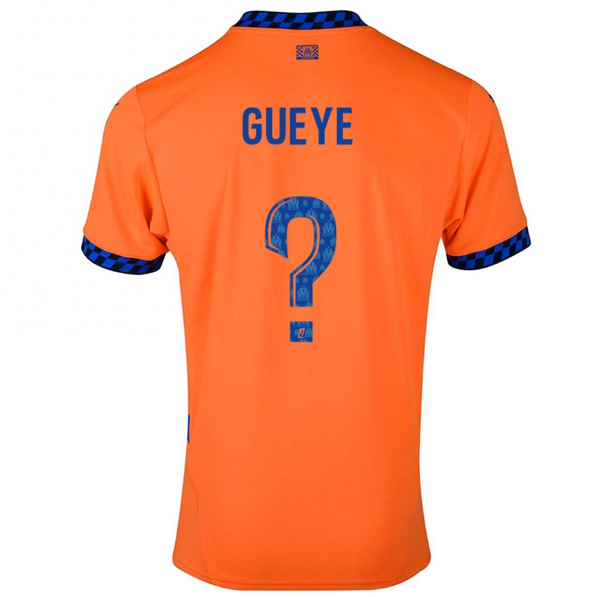 Women Football Daouda Gueye #0 Orange Dark Blue Third Jersey 2024/25 T-Shirt Australia