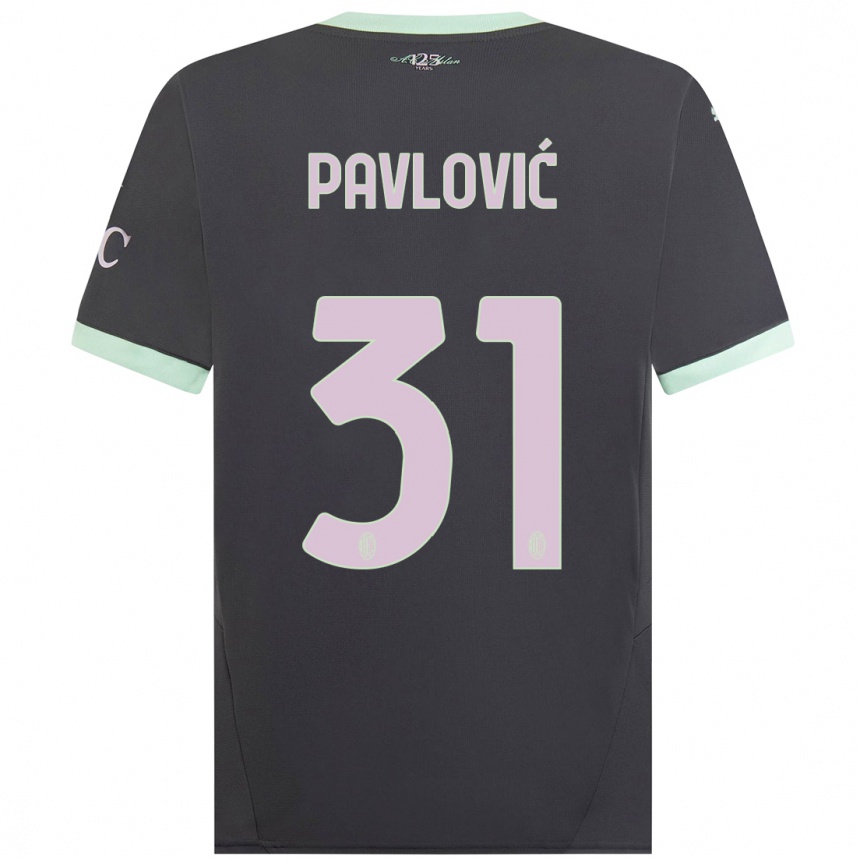 Women Football Strahinja Pavlović #31 Grey Third Jersey 2024/25 T-Shirt Australia