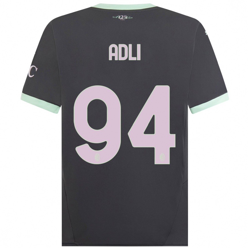 Women Football Yacine Adli #94 Grey Third Jersey 2024/25 T-Shirt Australia