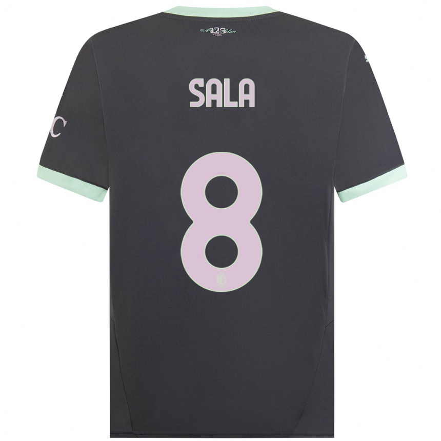 Women Football Emanuele Sala #8 Grey Third Jersey 2024/25 T-Shirt Australia