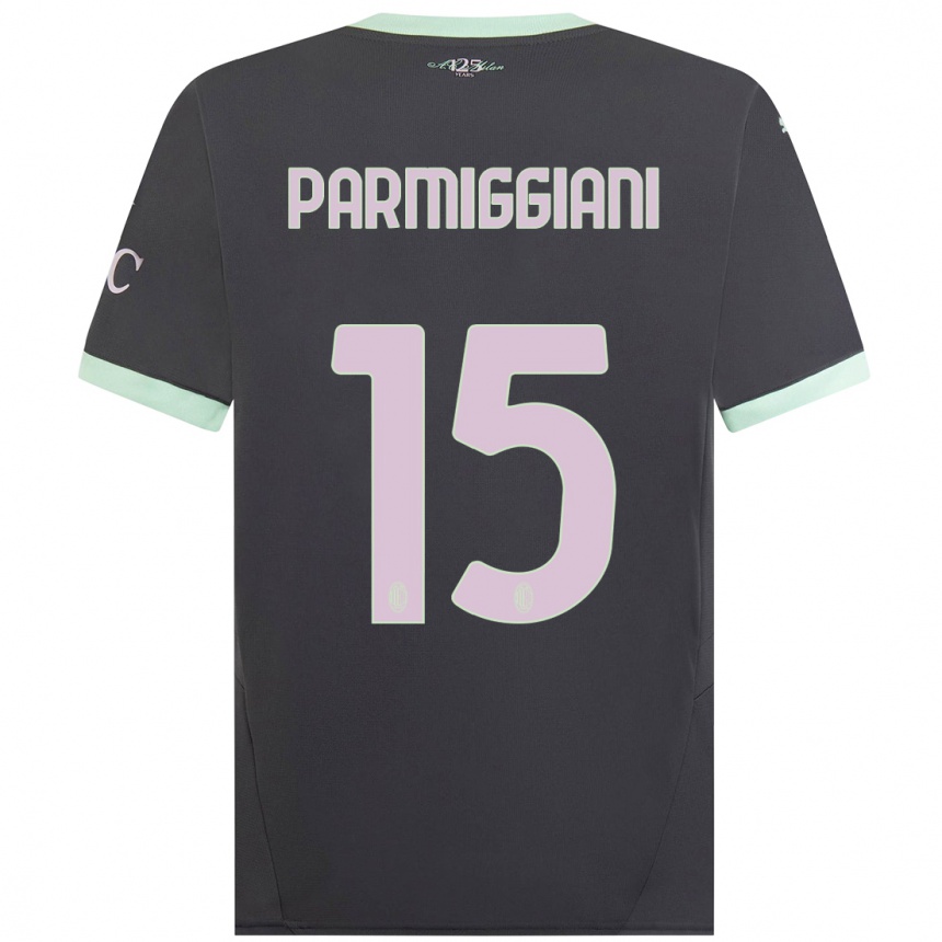 Women Football Pietro Parmiggiani #15 Grey Third Jersey 2024/25 T-Shirt Australia