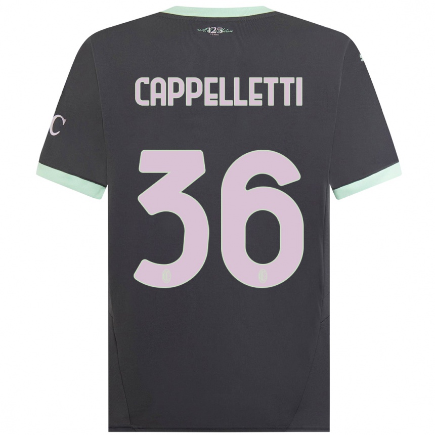 Women Football Mattia Cappelletti #36 Grey Third Jersey 2024/25 T-Shirt Australia