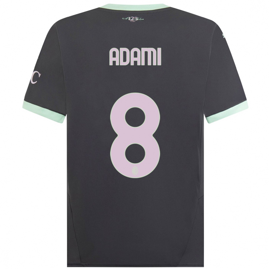 Women Football Greta Adami #8 Grey Third Jersey 2024/25 T-Shirt Australia