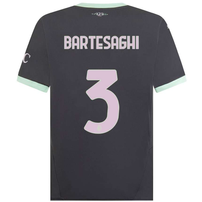 Women Football Davide Bartesaghi #3 Grey Third Jersey 2024/25 T-Shirt Australia