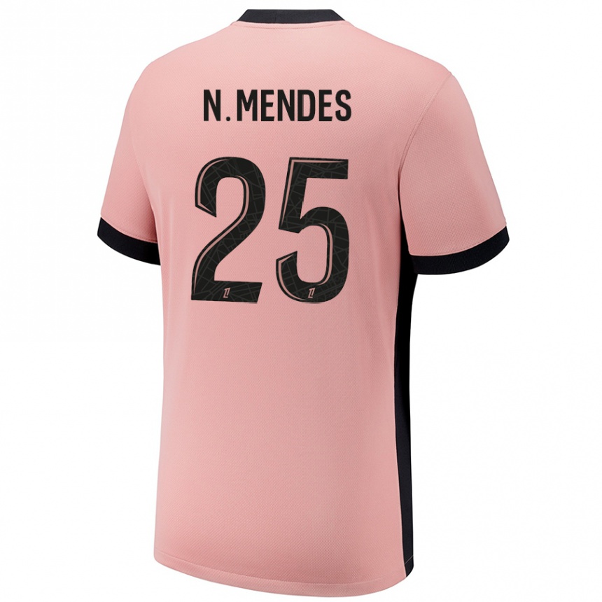 Women Football Nuno Womendes #25 Rust Pink Third Jersey 2024/25 T-Shirt Australia