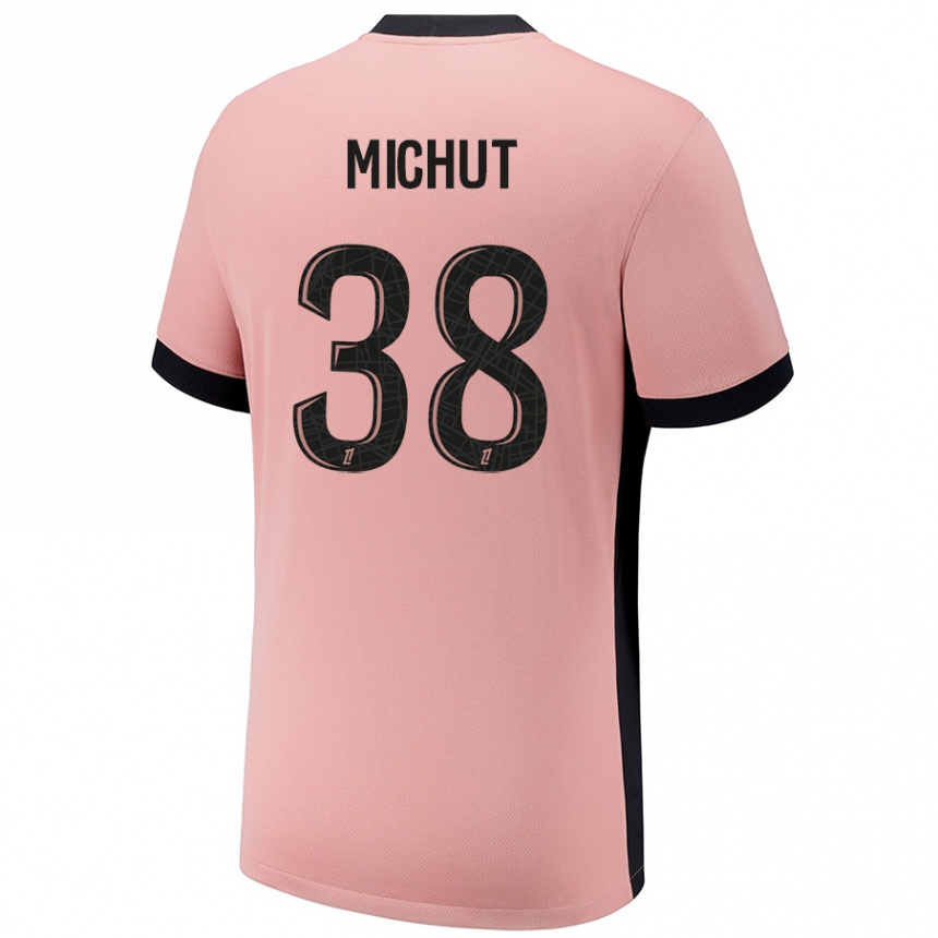 Women Football Edouard Michut #38 Rust Pink Third Jersey 2024/25 T-Shirt Australia