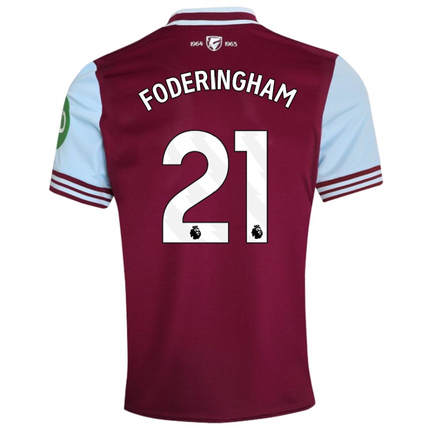 Kids Football Wes Foderingham #21 Dark Red Home Jersey 2024/25 T-Shirt Australia