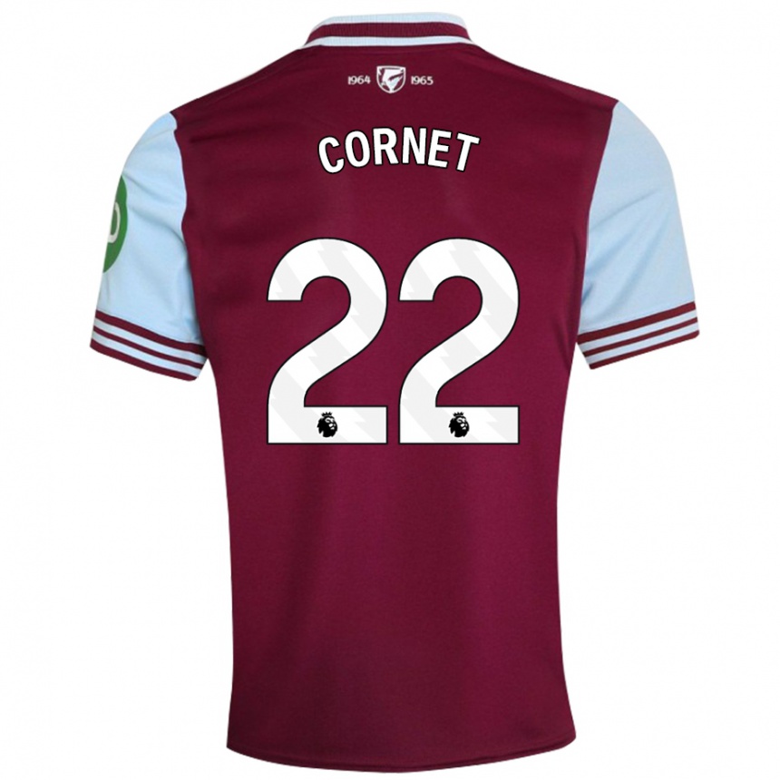 Kids Football Maxwel Cornet #22 Dark Red Home Jersey 2024/25 T-Shirt Australia