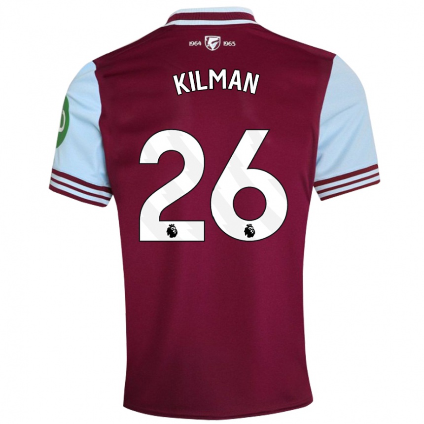 Kids Football Max Kilman #26 Dark Red Home Jersey 2024/25 T-Shirt Australia