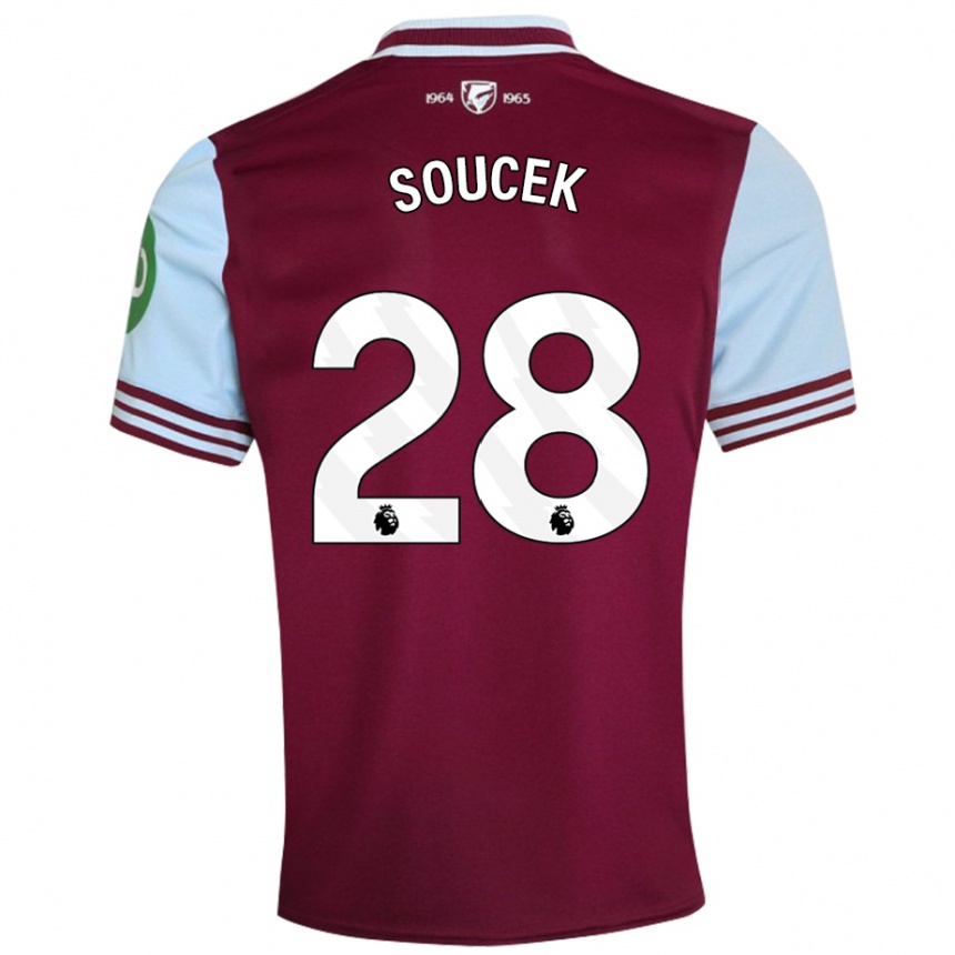 Kids Football Tomas Soucek #28 Dark Red Home Jersey 2024/25 T-Shirt Australia