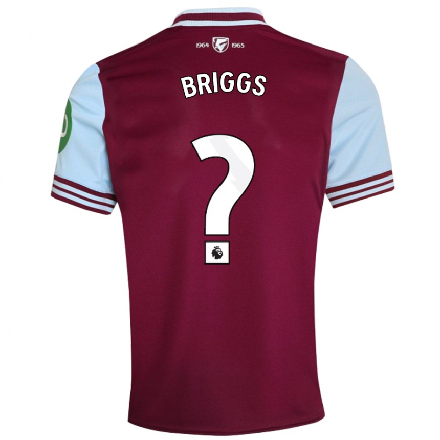 Kids Football Josh Briggs #0 Dark Red Home Jersey 2024/25 T-Shirt Australia